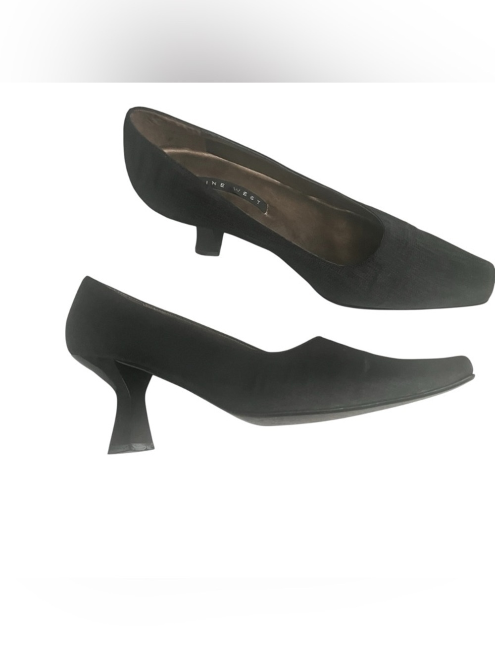 Nine West Black Sculpted Mid Heel Pumps